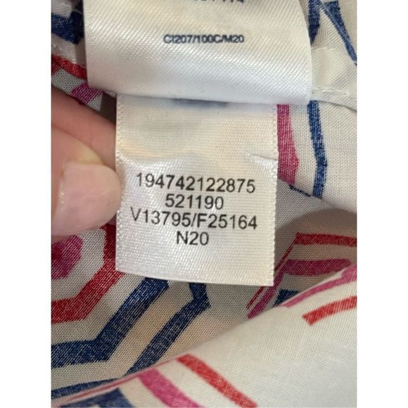 Lands End Women's Multicolor White Beach Umbrella Boyfriend Tunic Medium - Picture 14 of 14